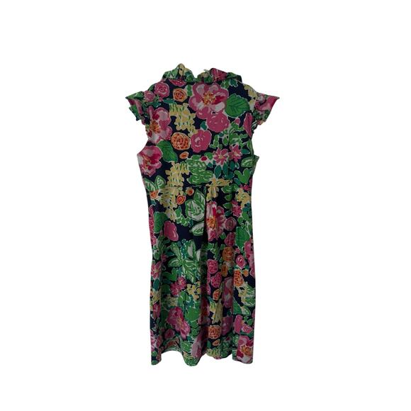 Lilly‎ Pulitzer Bright Florals on Navy Clare Dress Size M - Picture 4 of 4